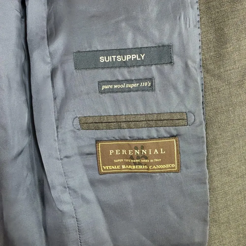 Suitsupply Blazer Men 34L Napoli Gray Wool Vitale Barberis Canonico Sport Coat